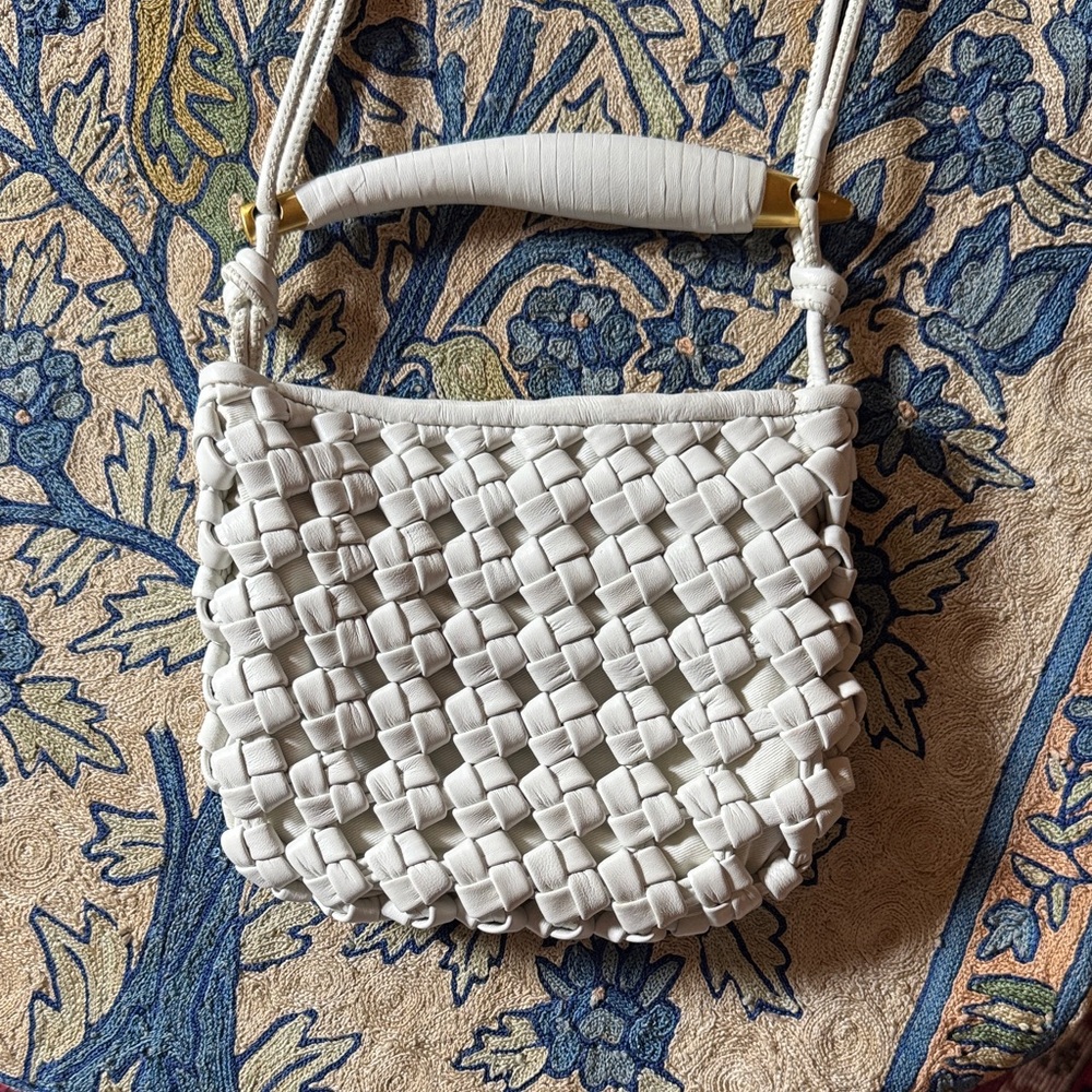 Walter Baker Cream Woven Shoulder Bag